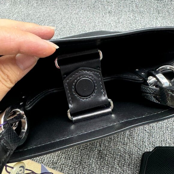 100% Authentic Prada Blue Panier Shoulder Bag - Picture 12 of 14